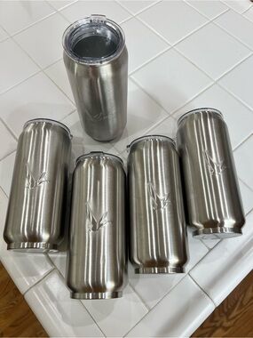 Grey Goose Vodka Stainless Steel insulated Tumblers w/Lids, France Set of 5 New